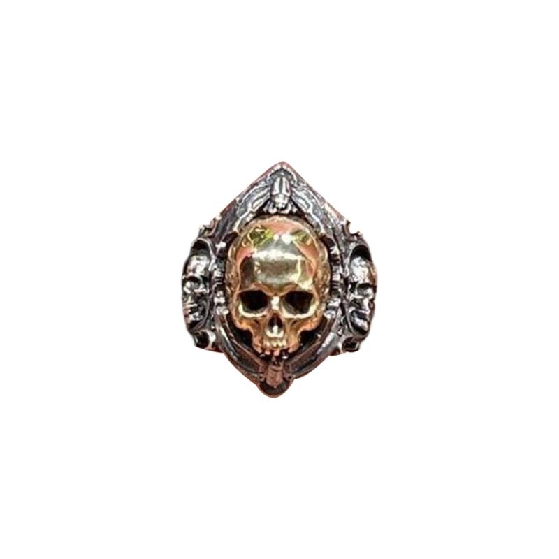 Adjustable Skull Rings Designs Antique Pearls Copper Jewelry For Unique Gothic Styles