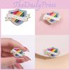 Letter Contemporary Rainbow Brooch Trendy Shield Shape Metal Badge Colorful Pin Fashionable