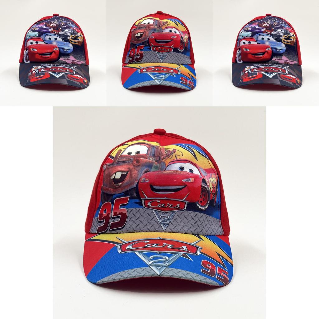 Cartoon Cars Pattern Childrens Baseball Cap Summer Sun Protection Breathable Sun Hat For Kids