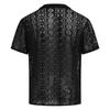 Summer Fashion New Men's Lace Short Sleeve Shirt Casual Hollow versatile Top