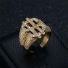 New Hip Hop Iced Out Bling Money Dollar Signs Ring Gold Color Stainless Steel Big Rapper Rings For Men Hippie Party Jewelry Gift