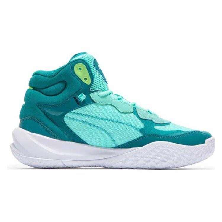 Puma Playmaker Pro Mid Trendy Shock Absorbing Durable High Top Basketball Shoes Men Sneakers Mint-Green 377902-03