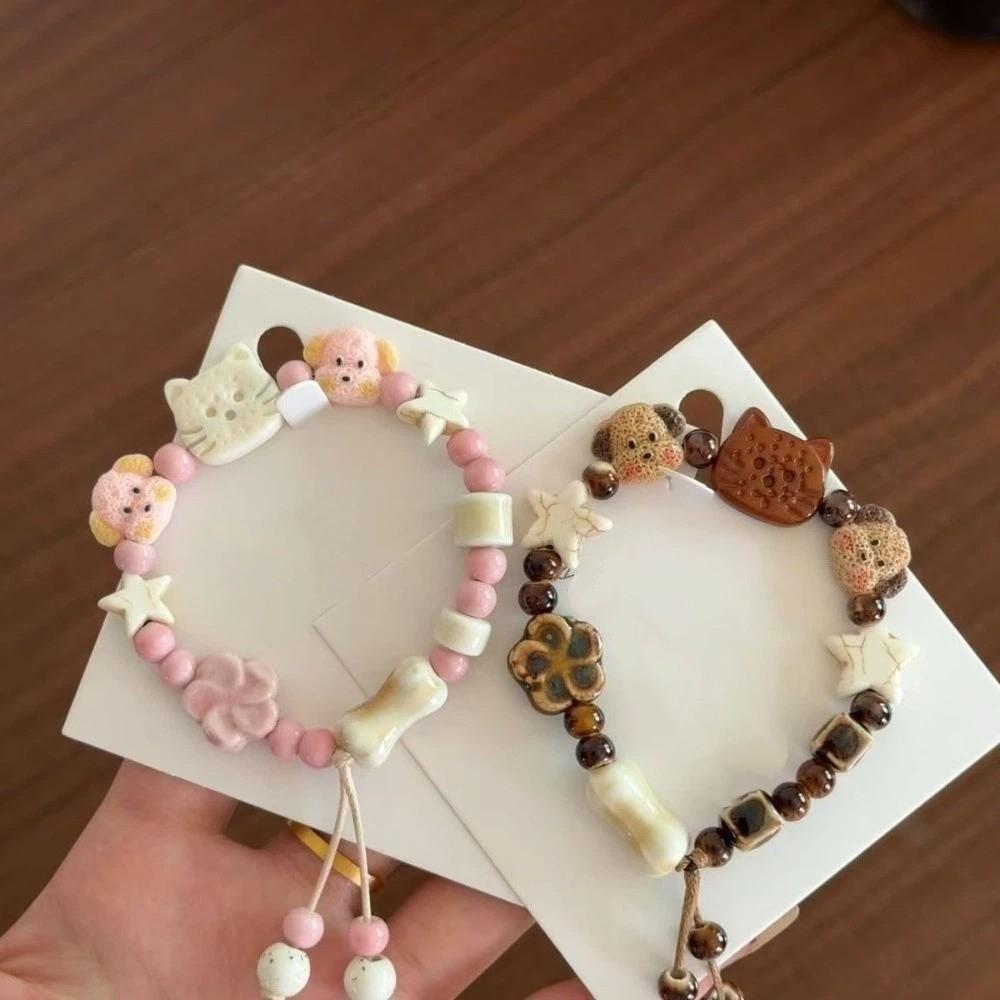 Resin Dog Beaded Bracelet Star Friendship Bracelet Sweet Biscuit Bear Bracelet Friends