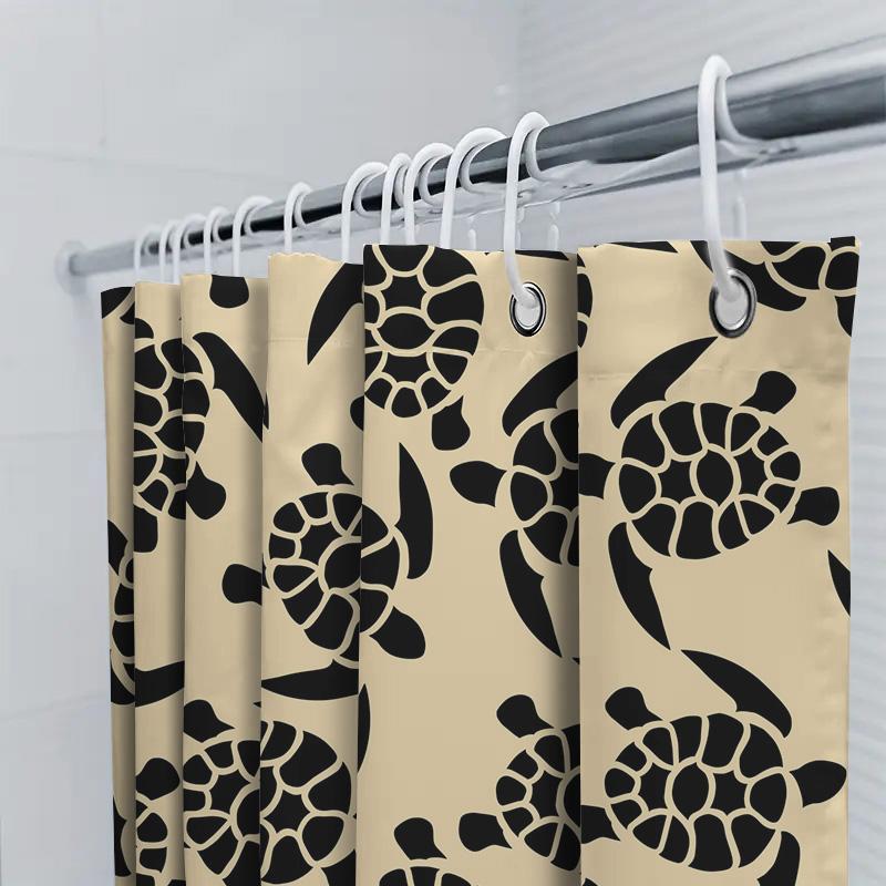 Seascape Turtle Pattern Shower Curtain Waterproof Fabric Decorative Liner for Bathrooms In Multiple Sizes