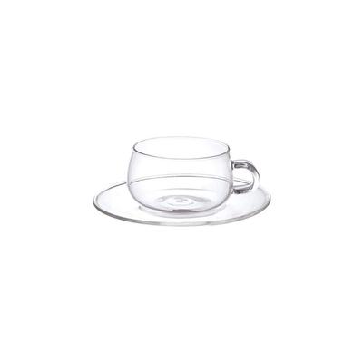 KINTO UNITEA Tasse 8330 & Untertasse, 230ml, Hitzebeständiges Glas, Geschenk, Präsent,