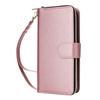 For iPhone 17 Case 9 Card Slots Zipper Pocket PU Leather Cover with Wrist Strap