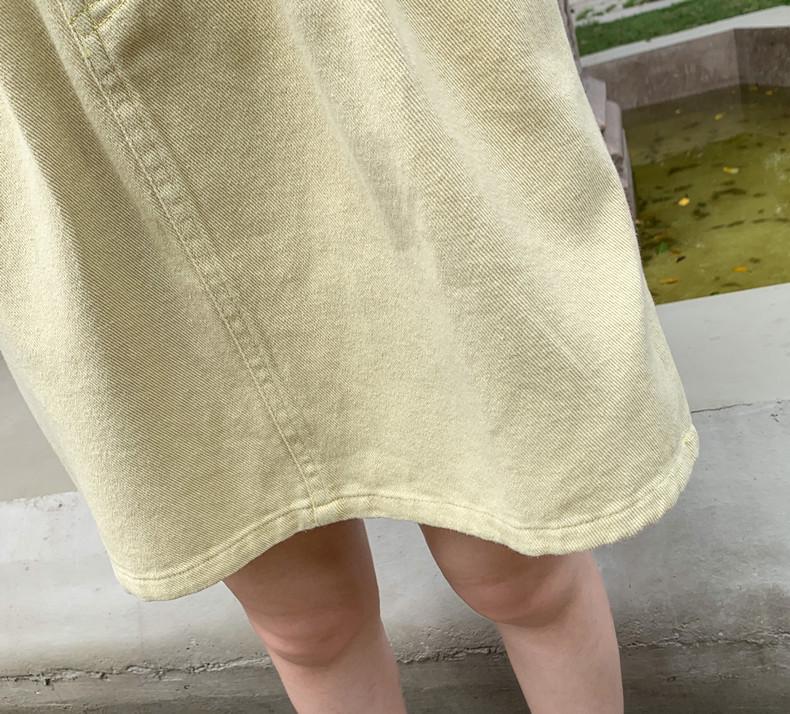 Real Shot: Summer Hong Kong-Style Korean Short-Sleeve Denim Dress - Fashionable Waist-Slimming Design for Women