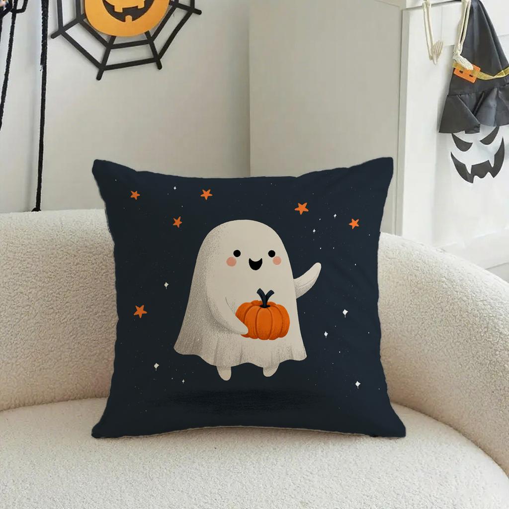 Cute Ghost Pillowcases For Halloweensuitable For Sofa Car Bedroom Decorative Cushion Cover Pillow Cover