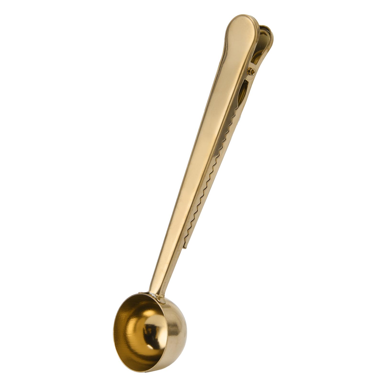 

Ложка-клипса для кофе из нержавеющей стали, многофункциональная мерная ложка для сухого молока для домаЗолотая золотой