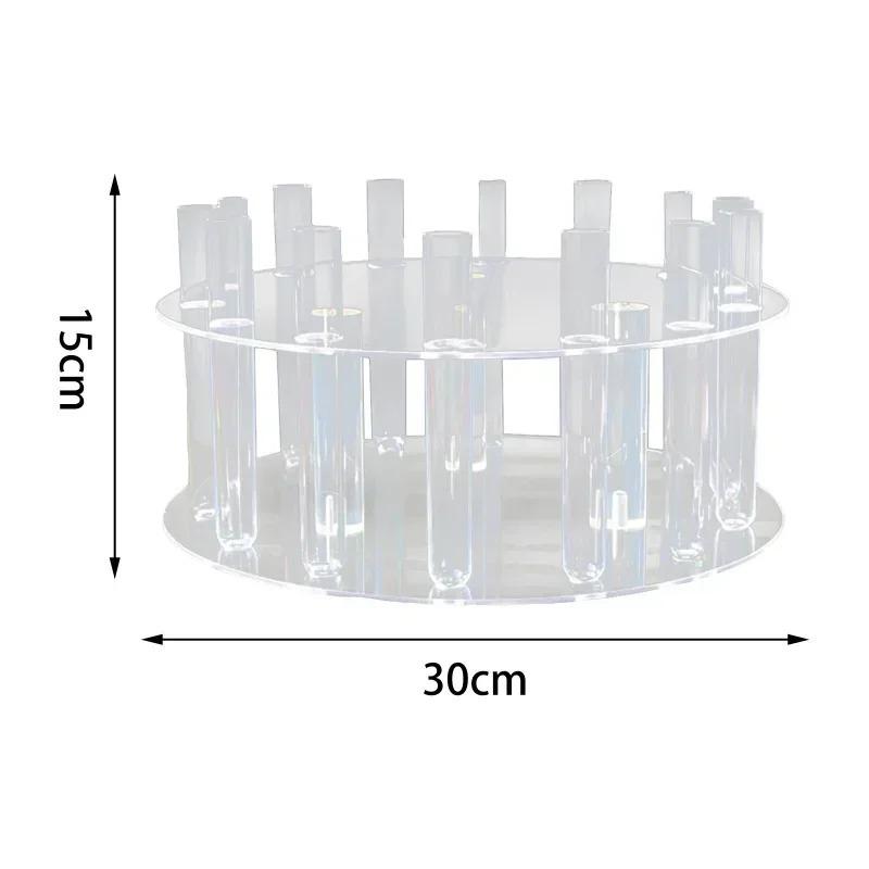 Ακρυλική Πλάκα Έκθεσης Τούρτας Στρογγυλή Βάση Τούρτας 30cm Γάμος Πάρτι DIY Διακόσμηση Στεφάνι Λουλουδιών Δίσκοι Επιδόρτων Διαφανή Εργαλεία Βάσης Τούρτας