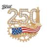 Rhinestone Number Brooch Women 3D 250 Rhinestones Mechanical Gear