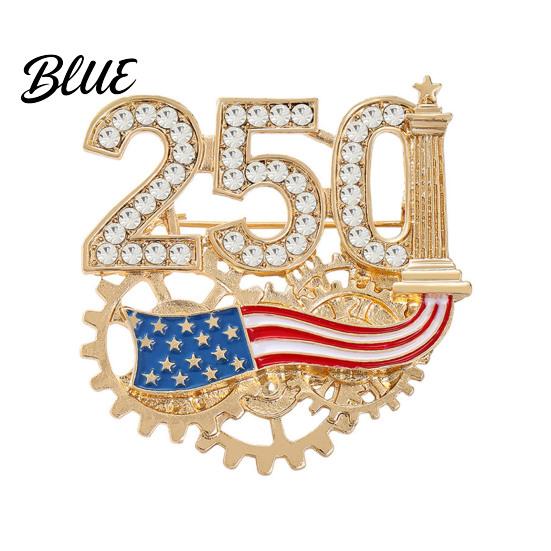 Rhinestone Number Brooch Women 3D 250 Rhinestones Mechanical Gear