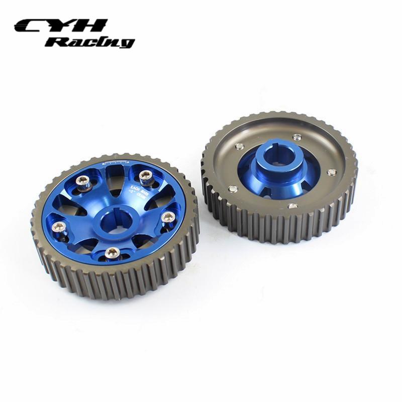 2PCS-Aluminum Adjustable Cam Gear Pulley For Prelude H22A1 H22A4 DOHC 2.2L, For Prelude (Si VTEC) 93-96,Accord (SiR-T) 97-01 синий