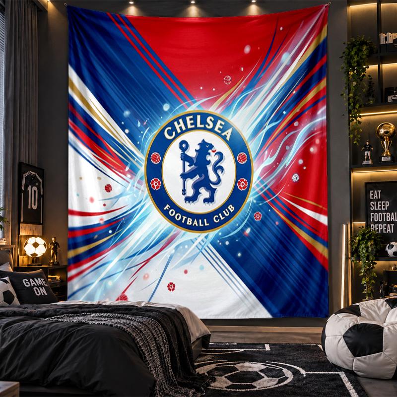 Gobelin wiszący na ścianę z nadrukiem Chelsea FC Tkanina do salonu sypialni wystroju domu