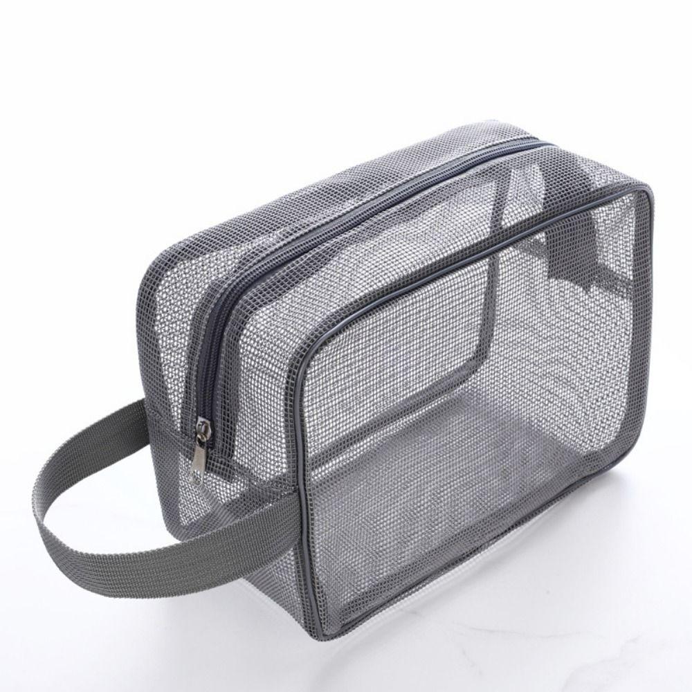 Easily Carry Mesh Shower Bag Quick Dry Cosmetic Organizer Case Lightweight Beach Pockets  Gym