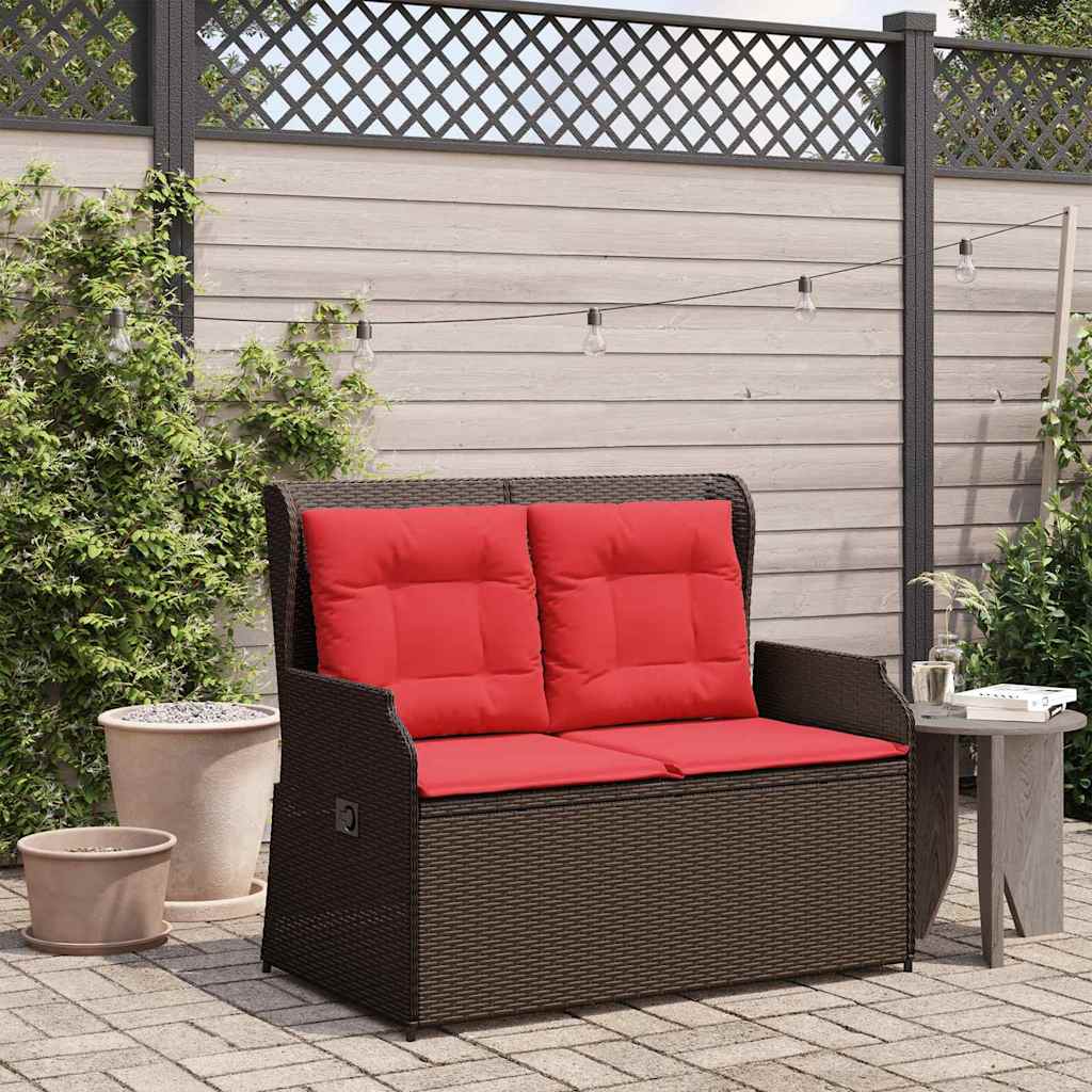 vidaXL Garden Bench Brown Poly Rattan