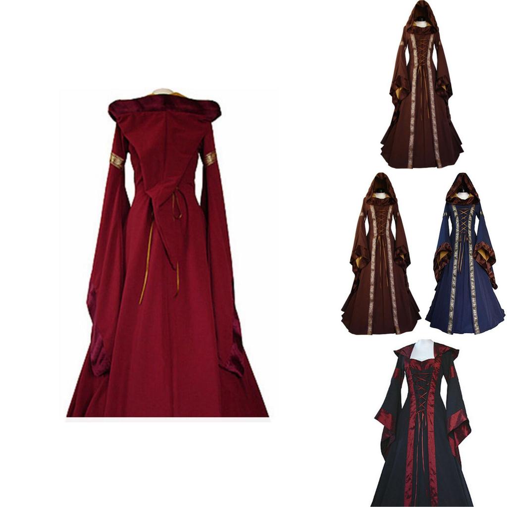 Elegant Vintage Masquerade Party Dress Women's Gothic Medieval Costume