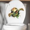 Self-adhesive 3D Toilet Stickers Creative Little Turtle Breaking Through Wall for Bathroom Home Decor