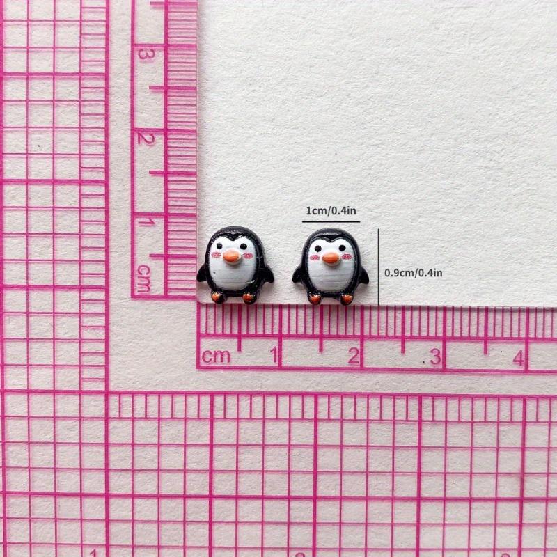 50pcs  Cute 9mm Resin Mini Penguin Series Flat Back Stone Figurines DIY Wedding Scrapbook Manicure Accessories