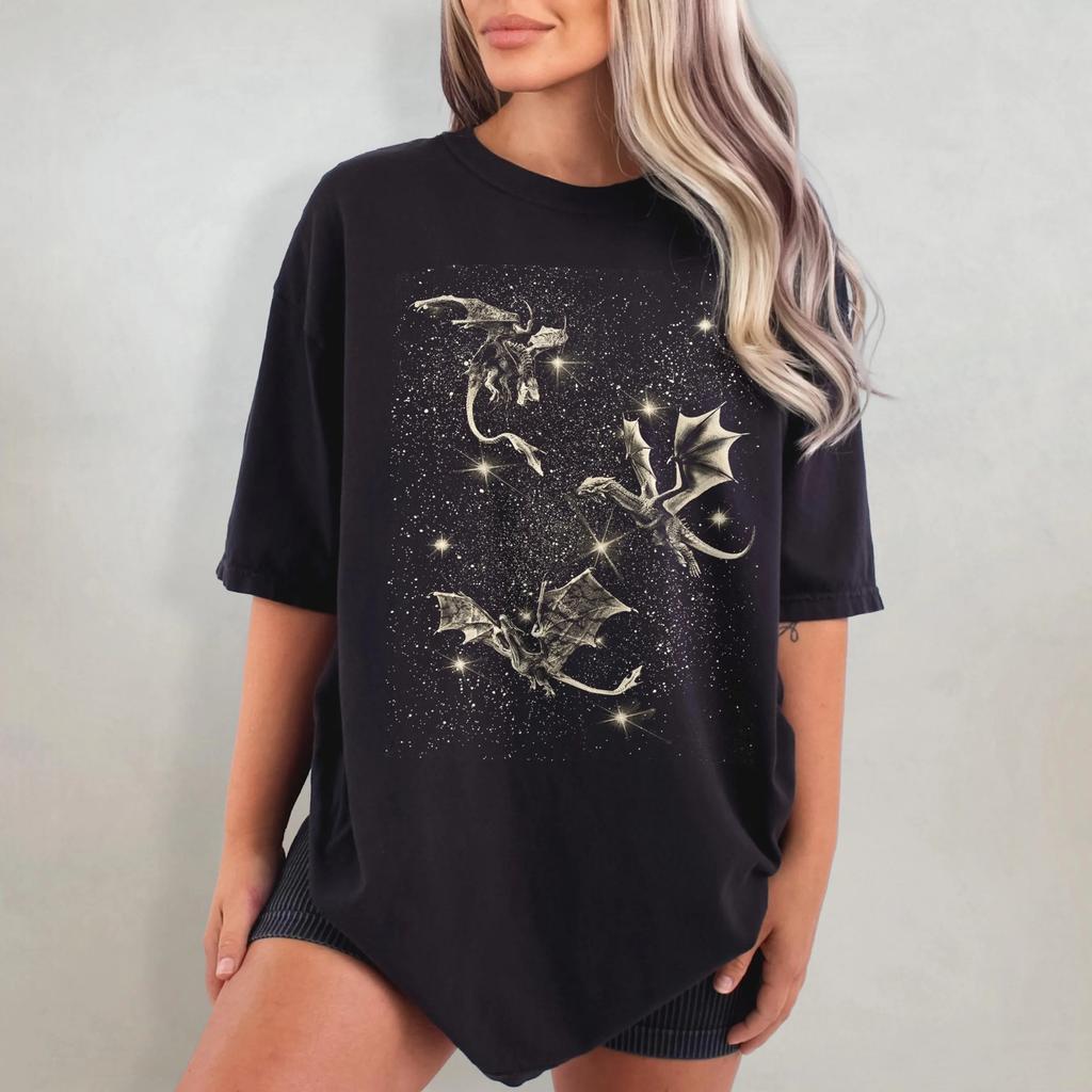 Flying Dragons Printed Tshirt SpringSummer Womens Shirt 2026 New Fashion Trend Top Short Sleeve Comfortable Tshirt