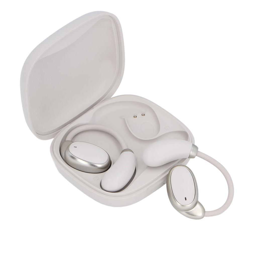Language Translator Earbud Beige Color Bone Conduction Real Time Voice Translator Earbud