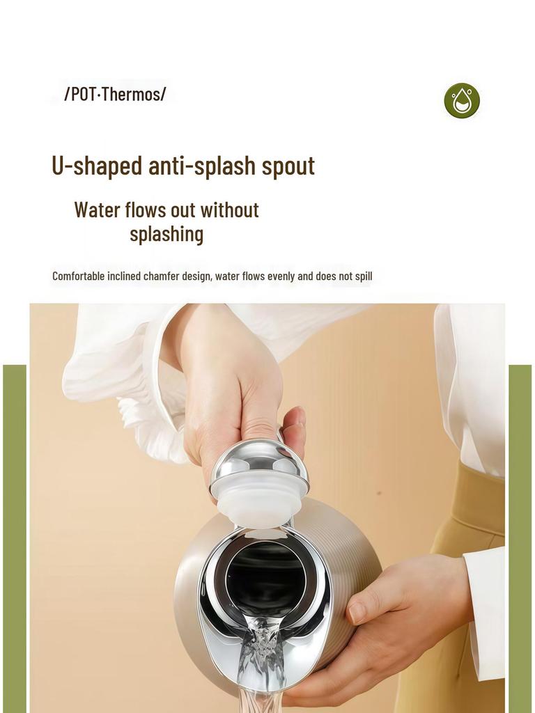 Large Capacity 304 Stainless Steel Insulated Kettle - Double-Layer Vacuum Thermos for Hot Water