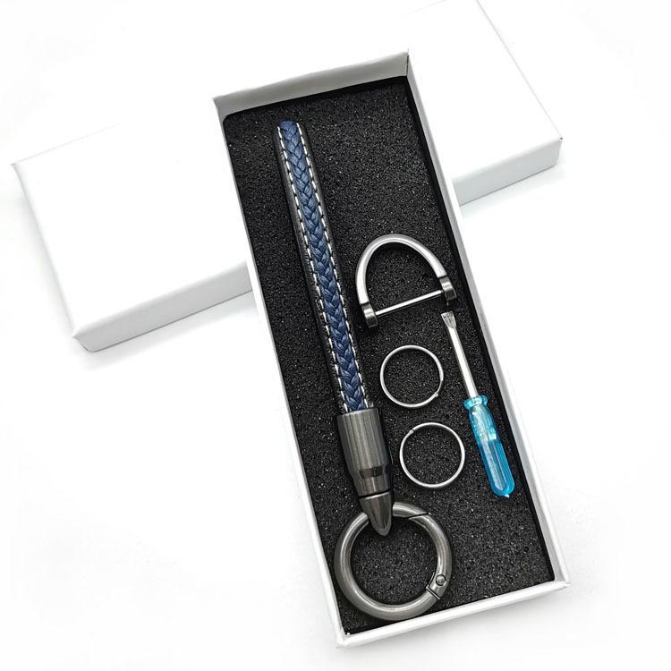 Creative Bullet Rotating Keychain Men's and Women's Leather Car Keychain Alloy Pendant