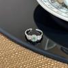 Niche Zircon Four-Leaf Clover Pink-Green Ring: Light Luxury Trendy Women's Finger Ring