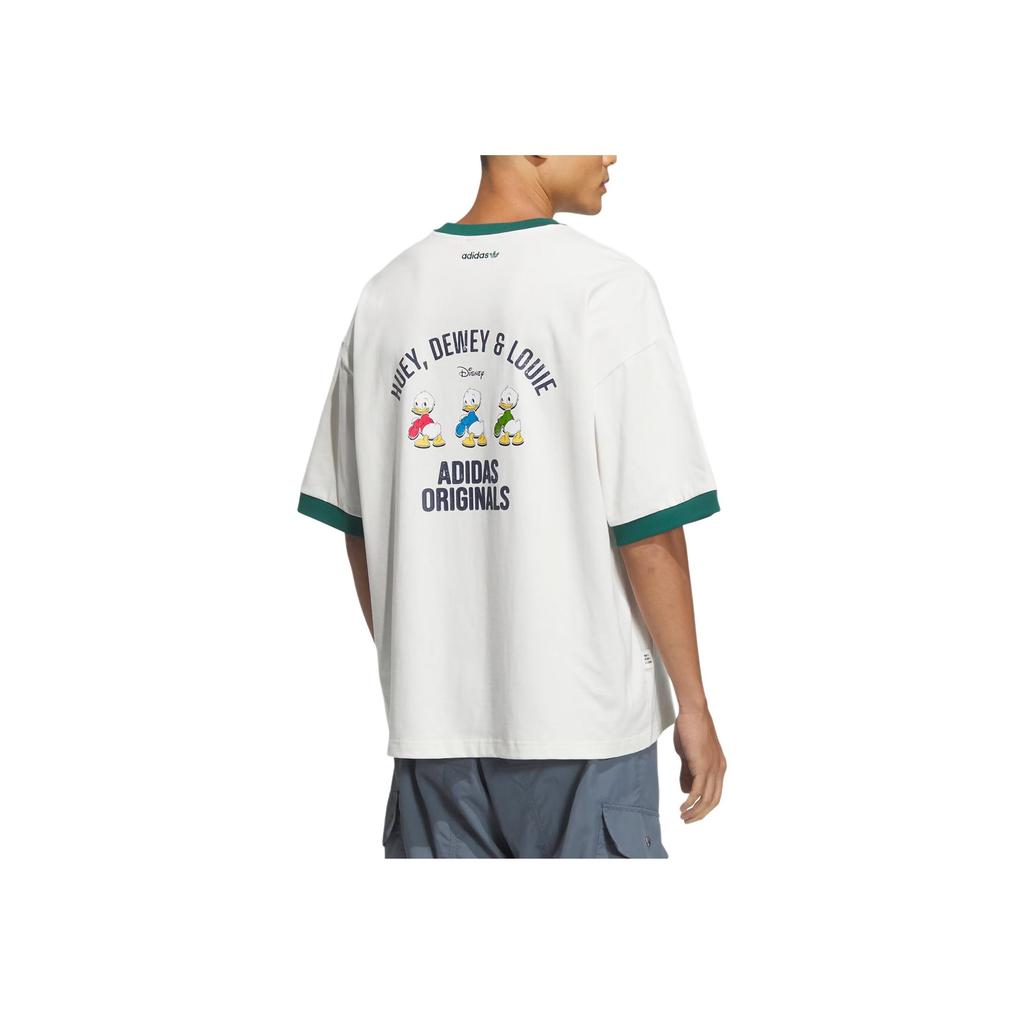 adidas Disney Collaboration HDL GFX Cotton Printed Loose Short Sleeve T-Shirt Unisex Tops White JP1414