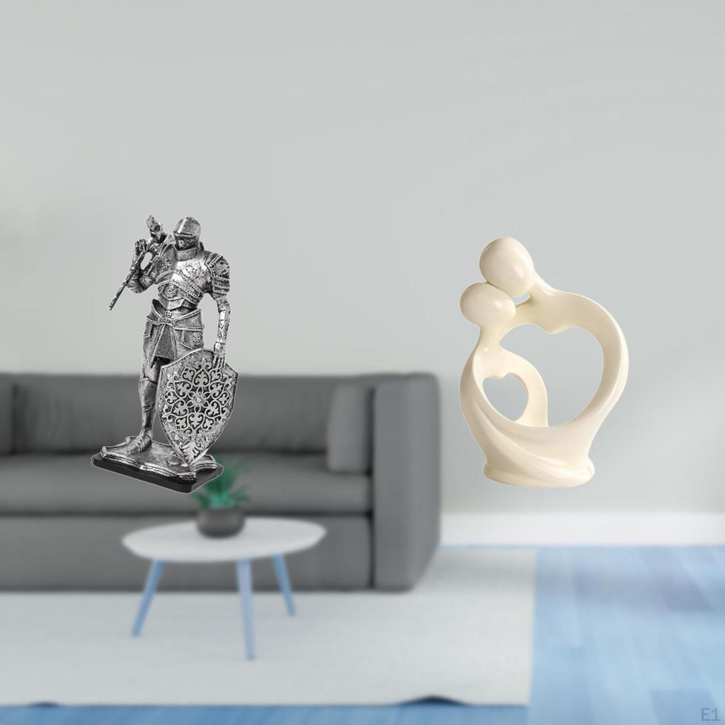 Nordic Knight And Lover Figurine Abstract Sculpture for Desk Cabinet Office Table Centerpiece