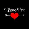 ZIMOXUAN I Love Her I Love Him Couple T Shirts Love T Shirts Valentine's Day T-shirt