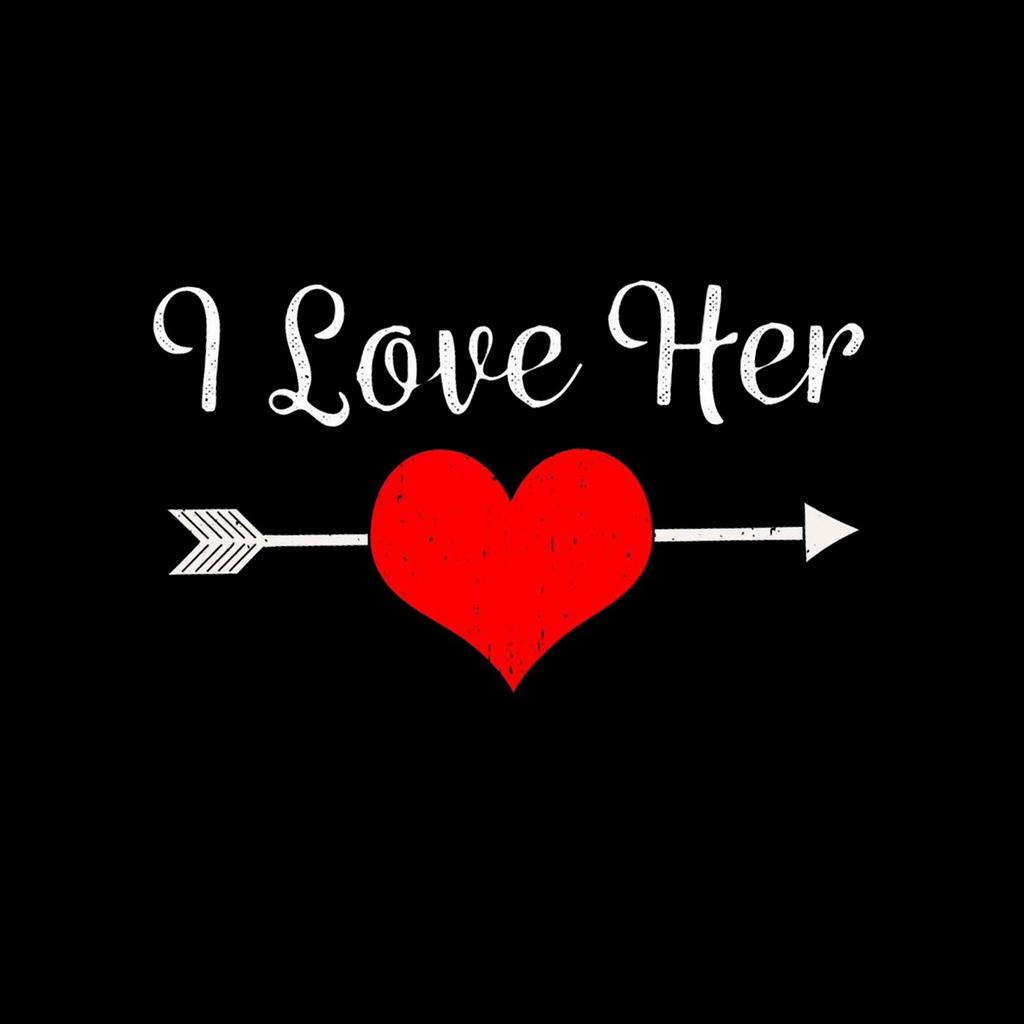 ZIMOXUAN I Love Her I Love Him Couple T Shirts Love T Shirts Valentine's Day T-shirt