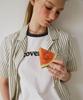 COVERNAT WOMAN Striped Half Shirt Ivory