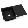 Granite Sink 860x500 Black Single Bowl with AquaElegance Drainer
