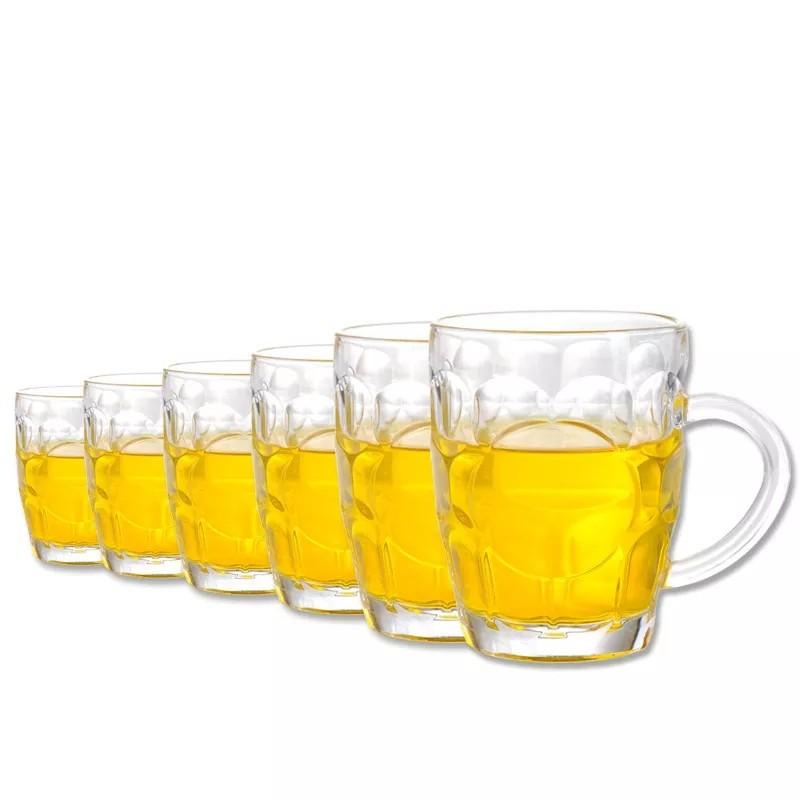 2pcs Thickened Glass Cups Transparent 260ml Beer Cup Handle Glasses for Bar Home Party Tea Cup Water Cups Small Draft Beer Glass