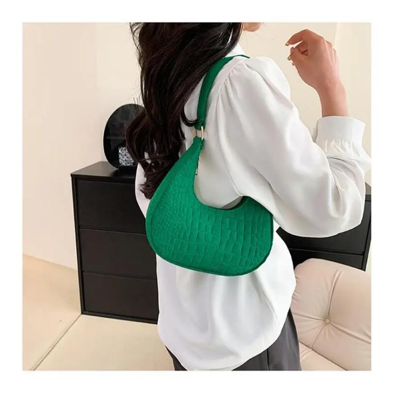 Neue Achseltasche Lässige Ein-Schulter-Handtasche Damen Unifarbene Handtaschen