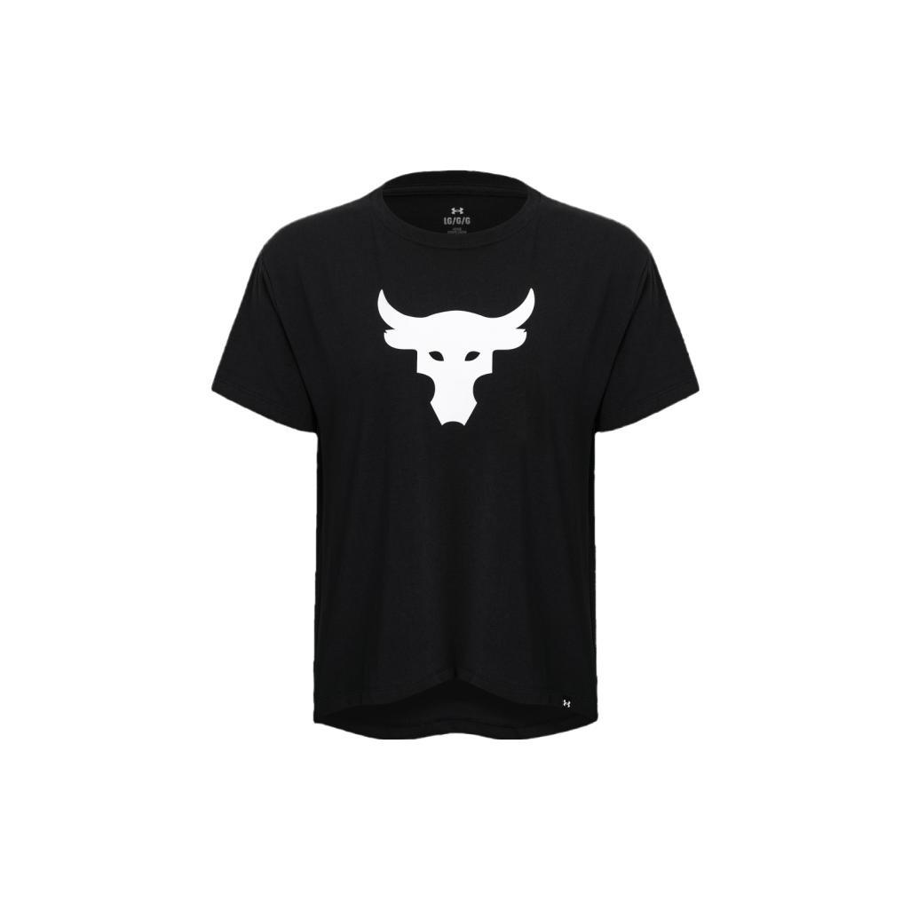 (WMNS) Under Armour Project Rock Brahma Heavyweight T-shirt  Black White  Women s 1378973-001 L