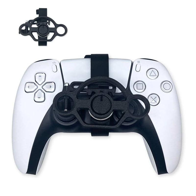 CHOWONE Mini Steering Wheel for PS5 Game Controller Remote Control Accessory for PS5 Racing Games Controller Steering Wheel Attachment PS Controller