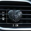 Car Air Outlet Perfume Clip Heart-shaped Rhinestone Car Air Conditioning Air Vent Decoration Perfume Clip Auto Accessories