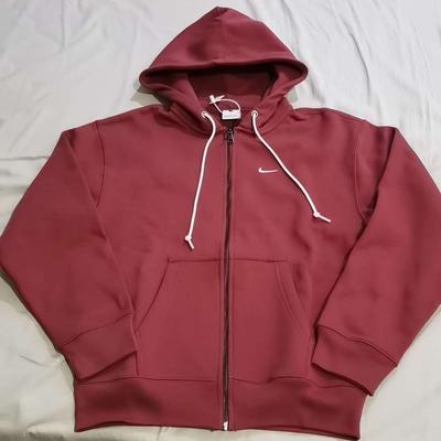 Nike NRG Solo Swoosh Effen Rits Hoodie Met Logo Print Unisex Top Baksteenrood DR0404-691