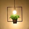 LED Industrial Style Wrought Iron Plant Pendant Ceiling Lamp for Decoration