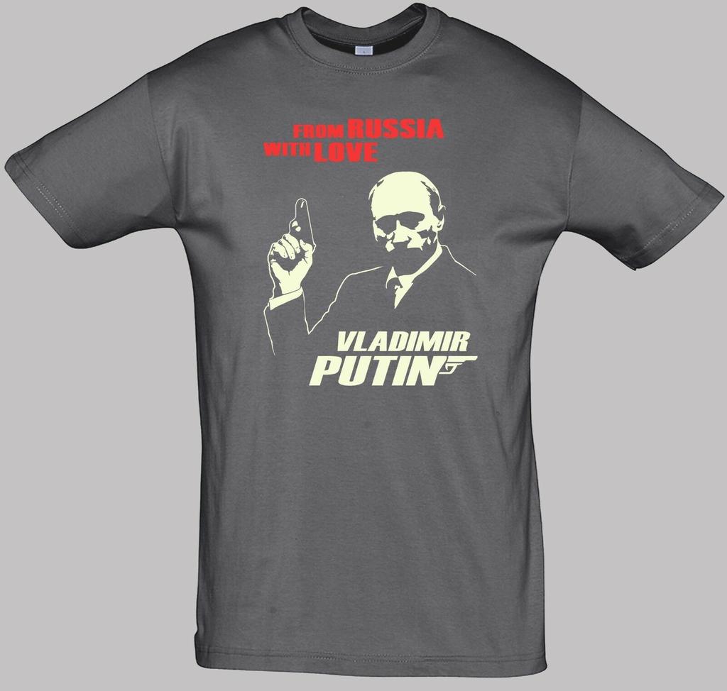 Putin Men T Shirt From Russia with Love Funny USSR Shirts Short Sleeve Casual  T Shirt