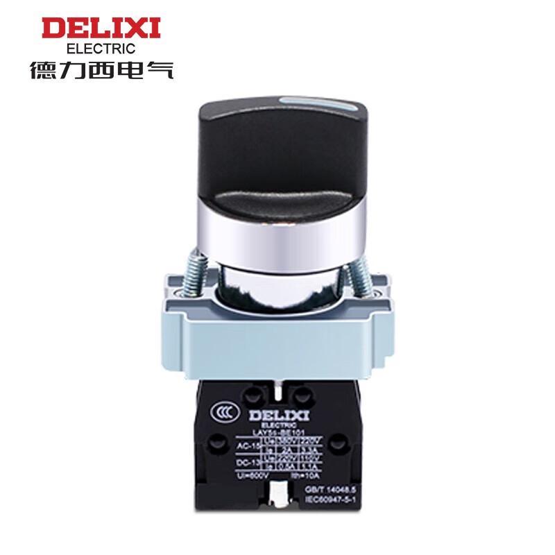 DELIXI Electric 22mm 3-Position Self-Resetting Metal Selector Switch