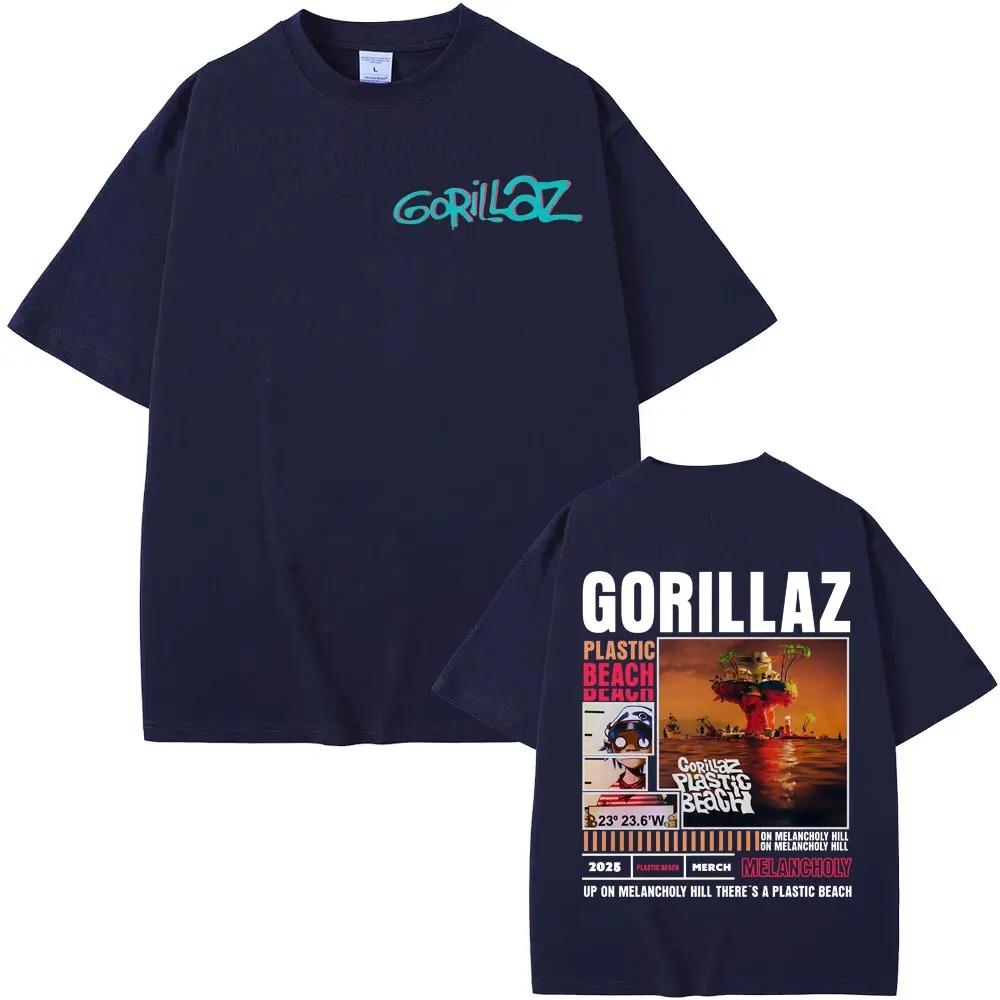 Rock Band Gorillaz Merch Graphic TShirt Unisex Vintage Trendy High Street 100 Cotton Oversized Cartoon Women And Men Tshirt