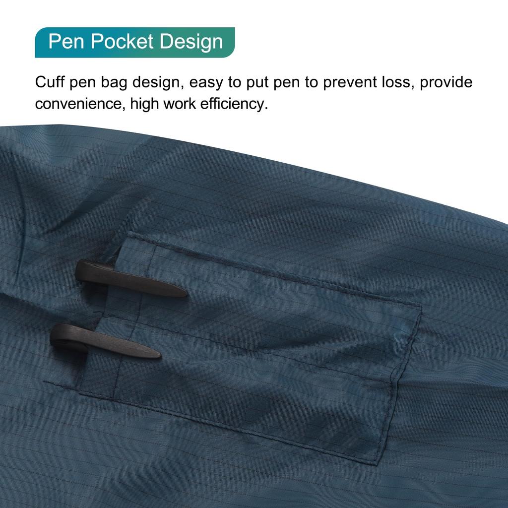 Uxcell ESD Lab Coat, Anti-Static Clothing, Scientific Jacket with Cuffs and Pelvis, Uniform, Unisex (Navy Blue, Size L)