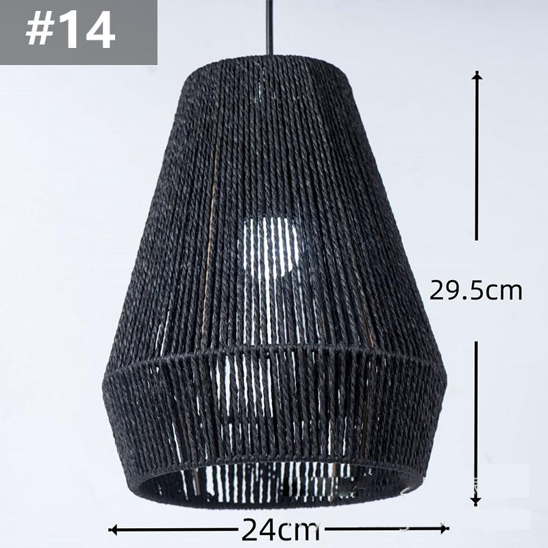 14 Styles Natural Woven Lampshade Vintage Hanging Pendant Lamp Shade Rattan Chandelier Café Restaurant Lighting Home Art Decor