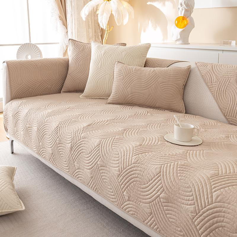 Cotton Sofa Cushion Four Seasons Universal Seat Cushions Cover Cloth Simple Modern Non-Slip Seat Cushion Fabric 100% Cotton Sofa Cover Cover