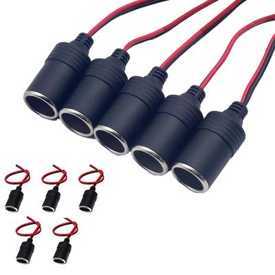 Wellvie Classy Cigarette Lighter Socket Female Socket with Cord for Cars Set of 30 Extension Cord Power Plug Dash Cam ACC Power Smartphone Charging
