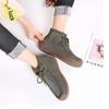 Women Cow Suede Leather Boots Warm Comfort Soft Flat Shoes Lace Up Ladies Martin Short Boots