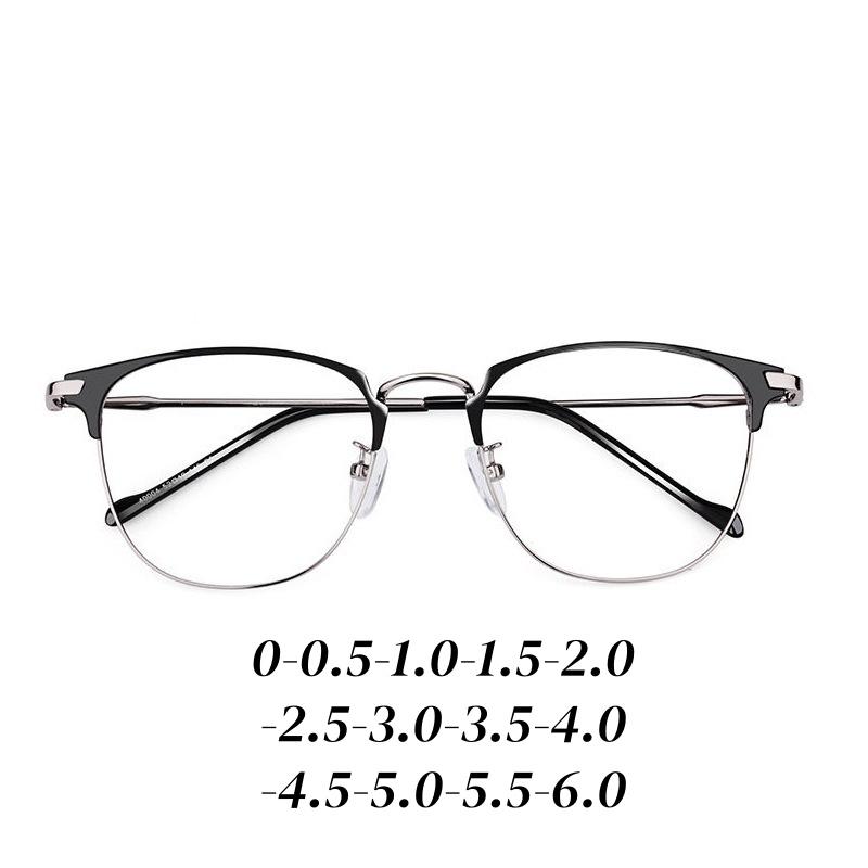 

Мужские Модные Оверсайз Очки для Миопии Женские Роскошные Металлические Оправы Защита Глаз от Синего Света Очки для Близорукости Диоптрии до -6.0 0